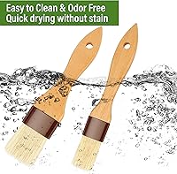 Vista 3 de Pastry Brush-Basting Brush for Cooking,2 Pc Boar Bristles Food Brush for BBQ,Beech Wooden Handle Butter Brush for Baking/Spreading