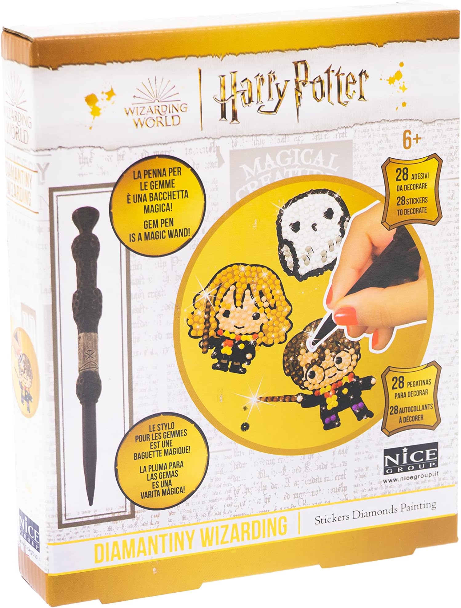 DIAMANTINY Harry Potter Wizarding Deco Stickers - Create the Mosaic, Crystal Art, Diamond Painting, 27 Stickers to Decorate with Gemstones, Multi-Colour, 21101