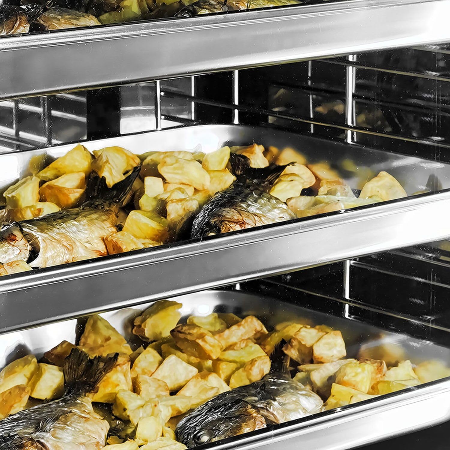 GGM Gastro Heißluftofen Kompakt 4 Bleche 450x340mm | Ideal für die Profiküche, robuste Edelstahlkonstruktion, präzise manuelle Temperatursteuerung, zeitsparende Reinigung