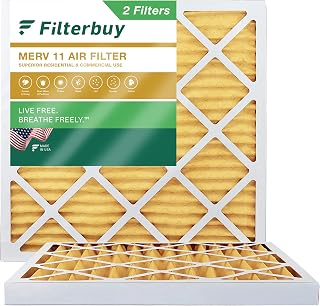 Filterbuy 20x20x2 Air Filter MERV 11 Allergen Defense (2-Pack), Pleated HVAC AC Furnace Air Filters Replacement (Actual Size: 19.50 x 19.50 x 1.75 Inches)
