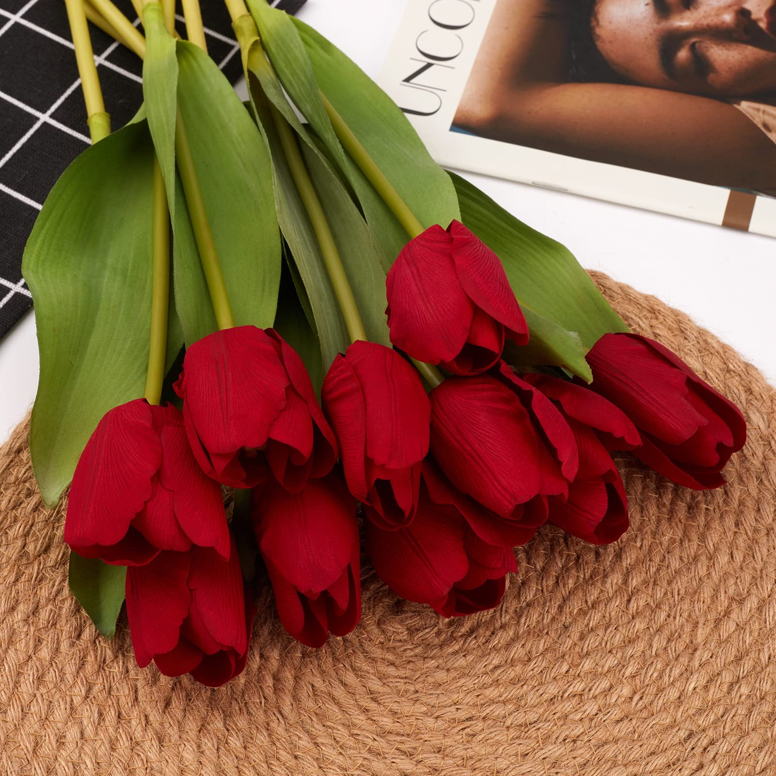Künstliche Tulpen, feuchtigkeitsspendende Tulpen für Fotografie, Ornamente, Zuhause, Garten, Hochzeit, Party, Dekoration, künstliche Blumen (gemischte Farben), 20 Stück