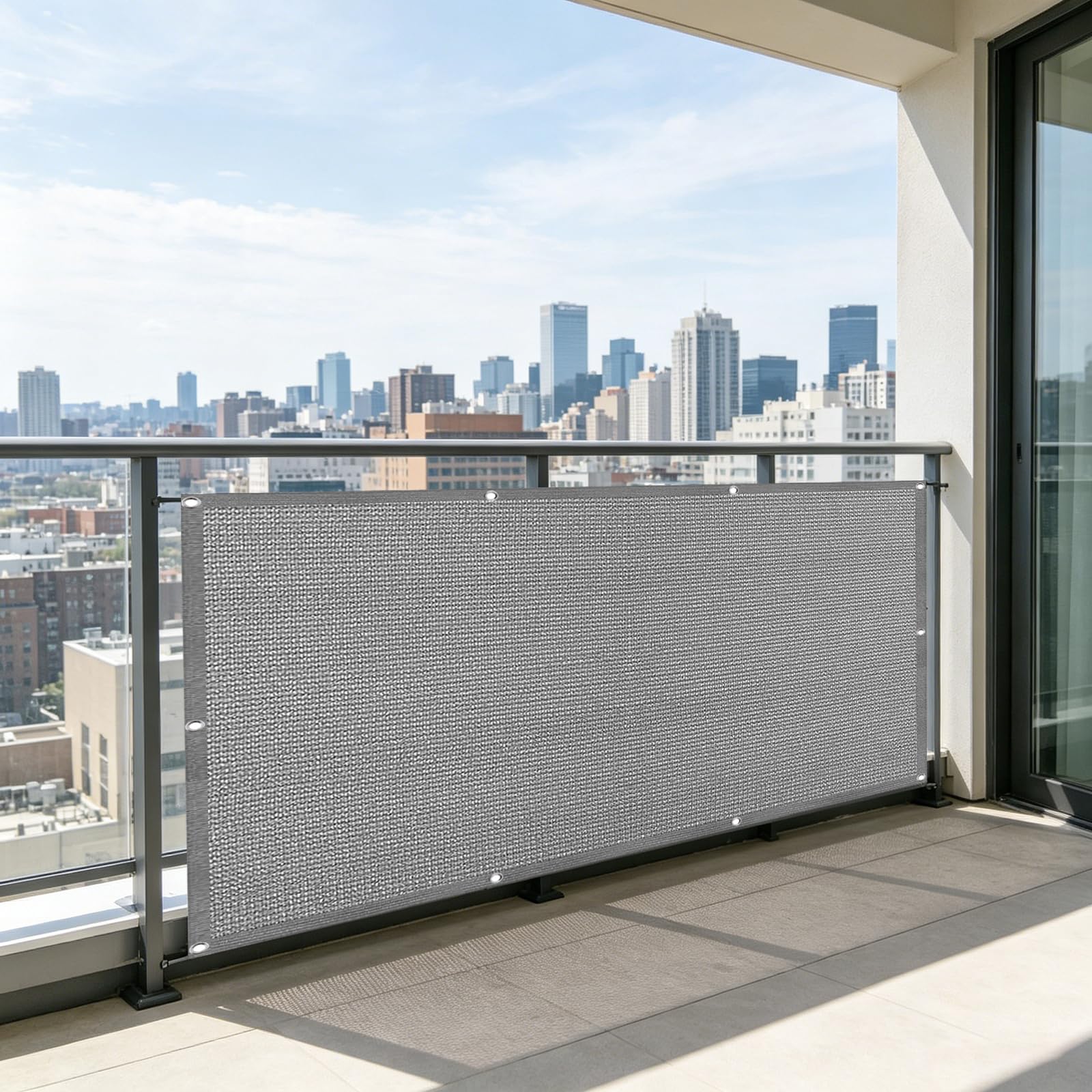 Pantalla Privacidad Balcón gris claro para transformar terrazas y jardines acogedores