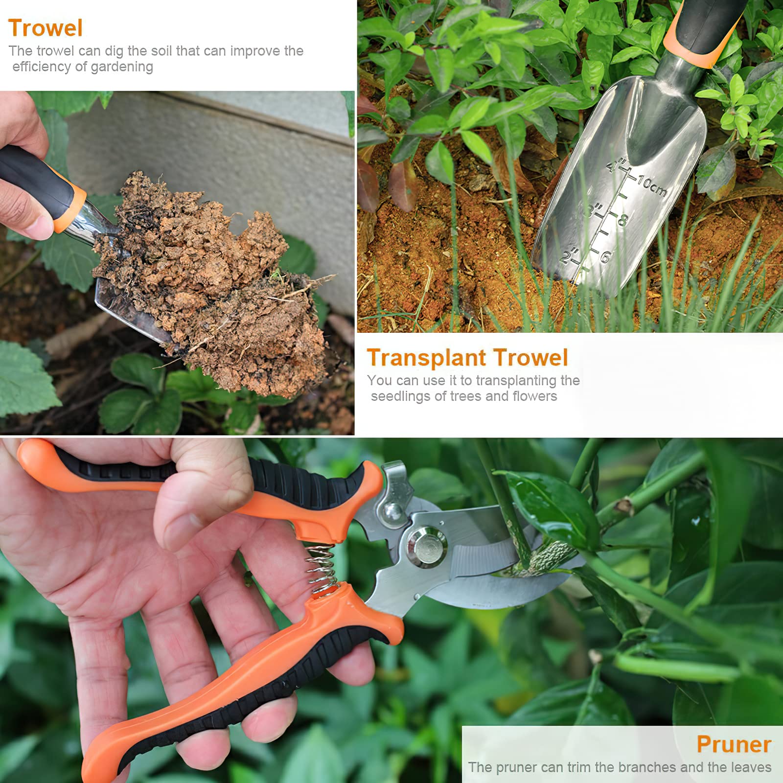 Gartenwerkzeug-Sets, 9-teilig, Magnesium-Aluminium-Legierung, Garten-Set, mit rutschfesten Gummihandschuhen und tragbarer Aufbewahrungstasche, Outdoor-Gartenarbeit-Assistent für Erwachsene
