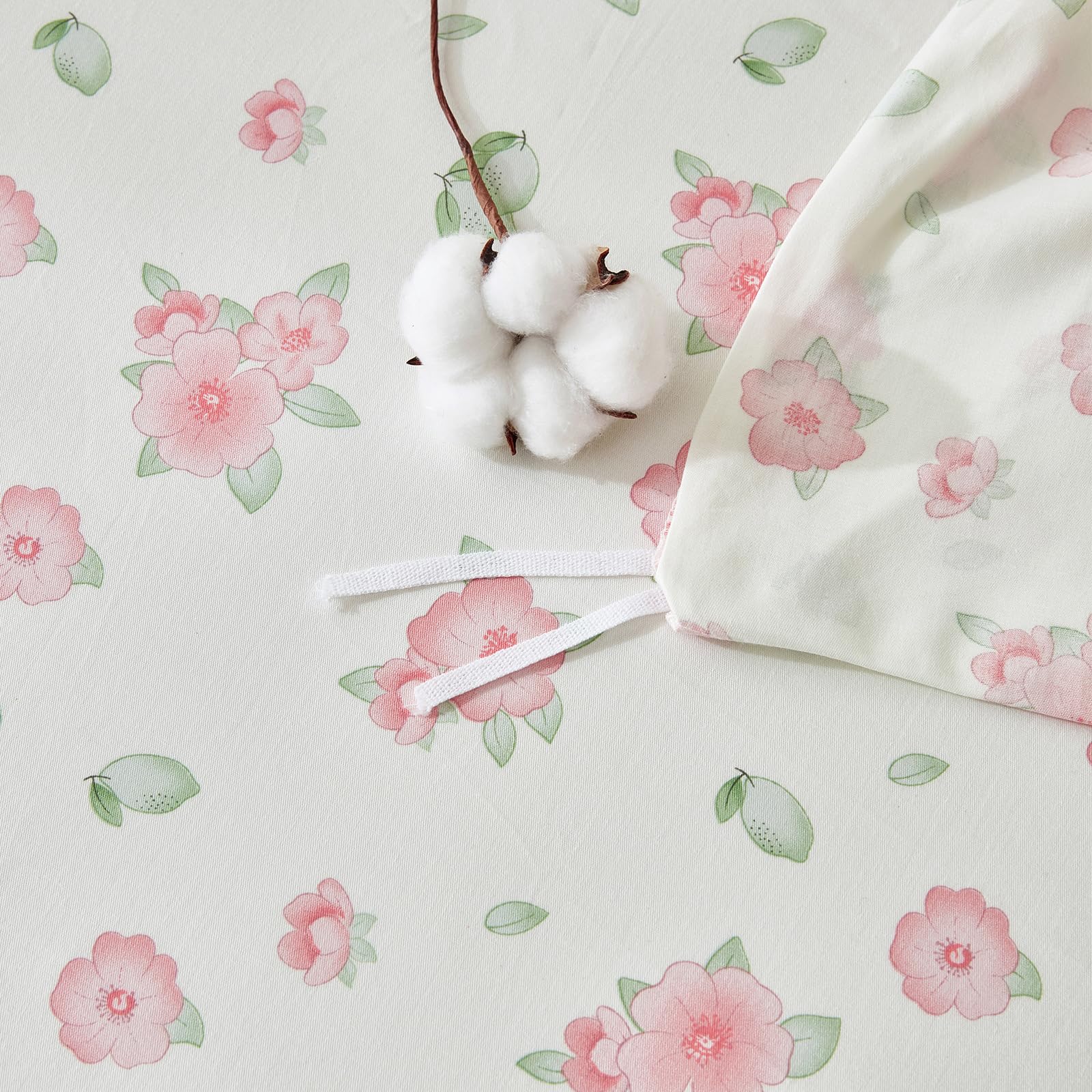 Biancheria da letto con fiori, 220 x 240 cm, in cotone rosa, motivo floreale, morbida, traspirante, 3 pezzi, per ragazze con chiusura lampo e 2 federe da 80 x 80 cm