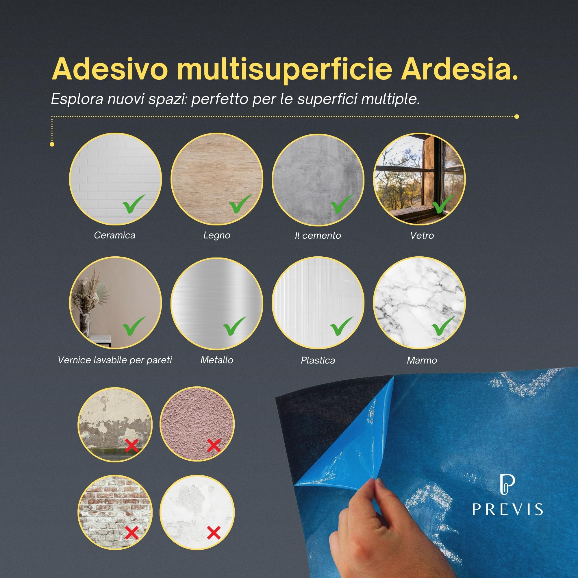PREVIS Lavagna Calendario Magnetico da Muro Cancellabile Mensile e Settimanale 60x40CM - Planner Lavagna Magnetica da Parete con 3 Pennarelli -Adesivo che non Danneggia il Muro