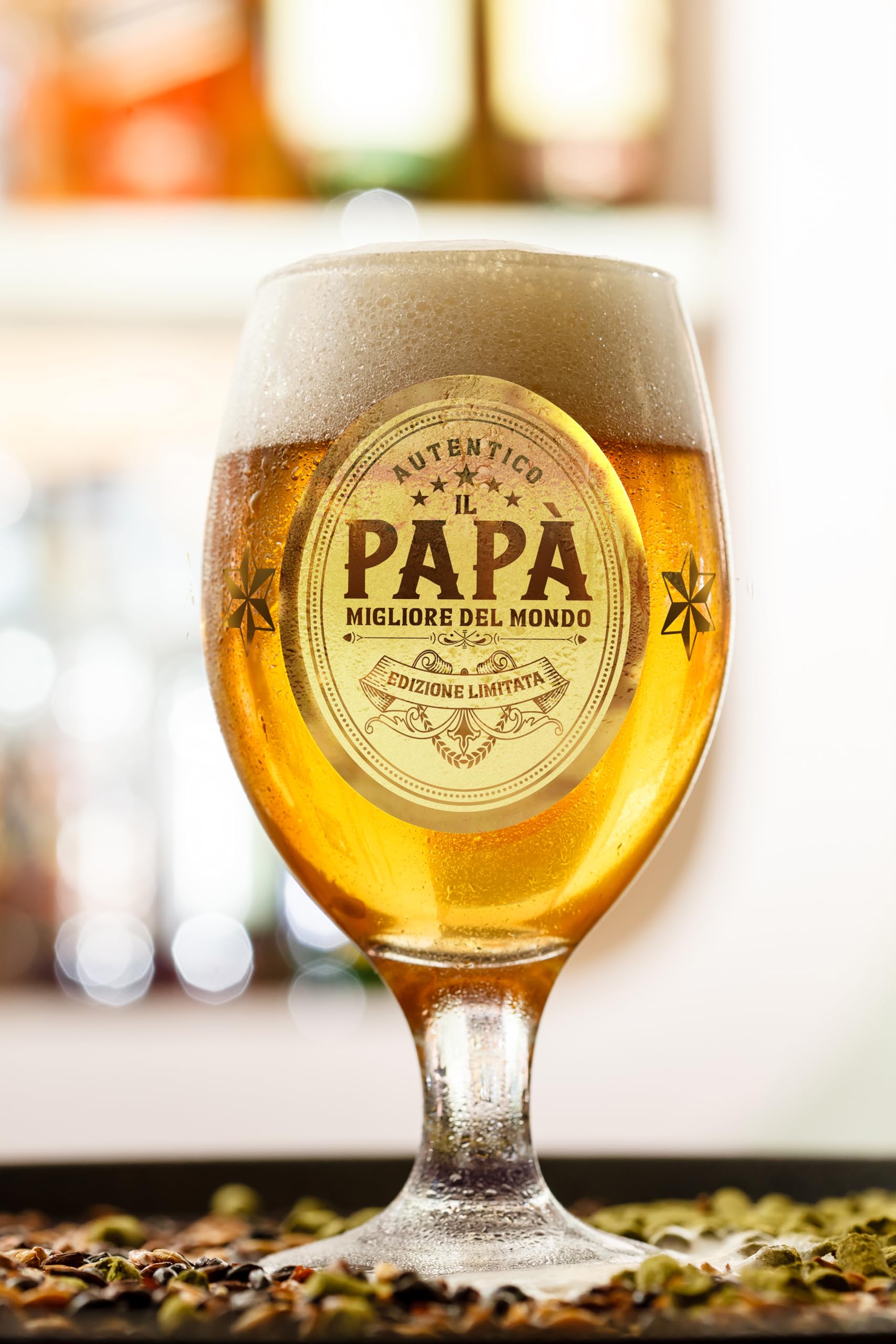 CROWNLY CRYSTAL® Regalo Papà Tazze Personalizzate Bicchieri Birra Particolari Idee Compleanno Festa Del Papà Originali Personalizzata Regalo Padre Uomo