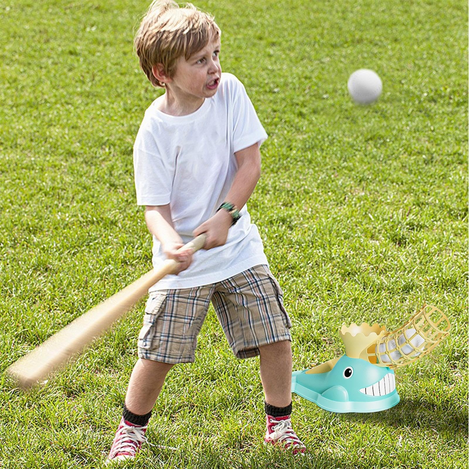 Genérico Juego De Béisbol De Lanzamiento,Entrenador De Swing Y Lanzamiento para Bate - Accesorios Deportivos Ajustables Portátiles para Exteriores，Diversión Familiar para Niños Y Adultos
