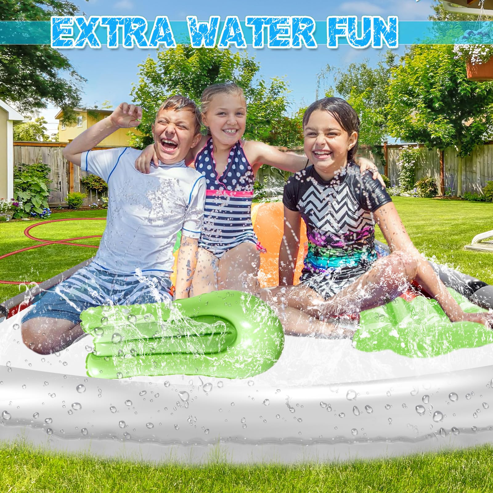 Toboggan Aquatique,Toboggan pour Pelouse de Jardin Gonflableavec Bodyboard,Jouet Aquatique pour l'Extérieur,Toboggans Piscine Hors Sol,Jouet d'eau d'été pour Enfants et Adultes,Extérieur et Jardin
