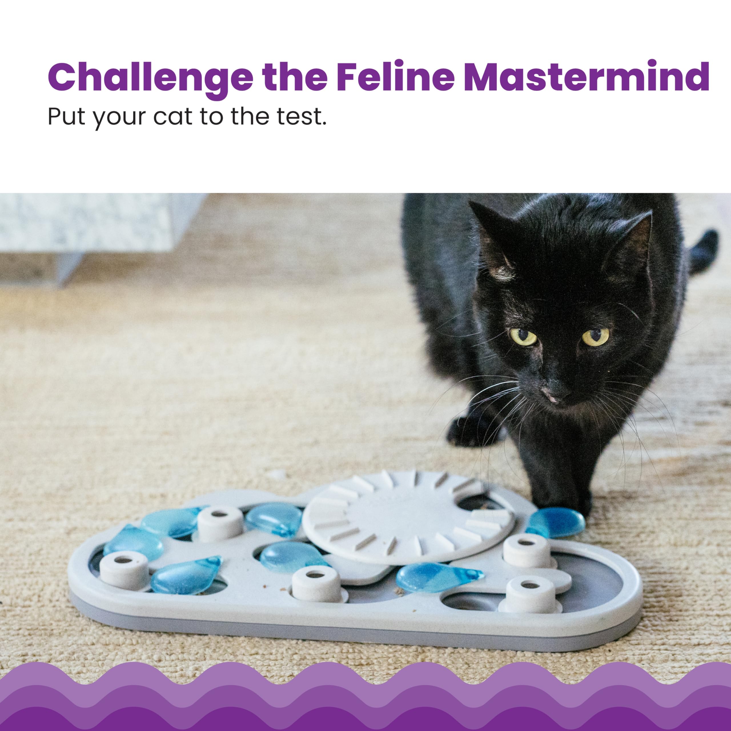 Catstages Nina Ottosson Rainy Day Puzzle & Play - Interaktives Intelligenz-/Snackspielzeug für Katzen