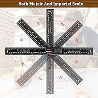Vista 4 de Transportador de ángulo digital, regla de búsqueda de ángulos con 7 pulgadas7.874 in, herramienta de medición de ángulo para carpintería