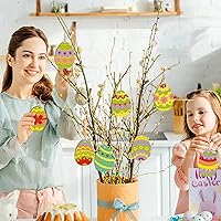 Vista 47 de 80 piezas de adornos de madera de primavera para pintar, 8 estilos de adornos de madera sin acabado para bricolaje, cortes en blanco