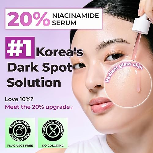 Miniatura 2 de JUMISO Suero facial de niacinamida al 20%, cuidado de manchas oscuras y tonos desiguales, TXA + glutatión, control de poros y aceite para piel de