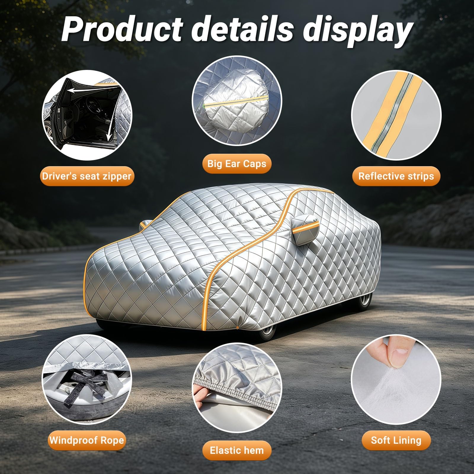 Funda Coche antigranizo Compatible con VW Touran | Lona coche exterior transpirable,resistente al polvo,viento,arañazos y rayos UV,con bandas reflectantes
