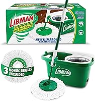 Vista 11 de Libman Sistema de trapeador giratorio Tornado con 2 cabezales de recarga, trapeador giratorio de microfibra y cubo con escurridor para el hogar