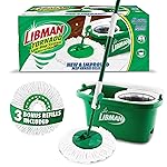 Libman Tornado Spin Mop System with Refill Heads, Microfiber Spinning Mop and Bucket with Wringer Set for Home, Floor Cleaning of Hard-Wood, Laminate, Tile, All Surface Cleaner