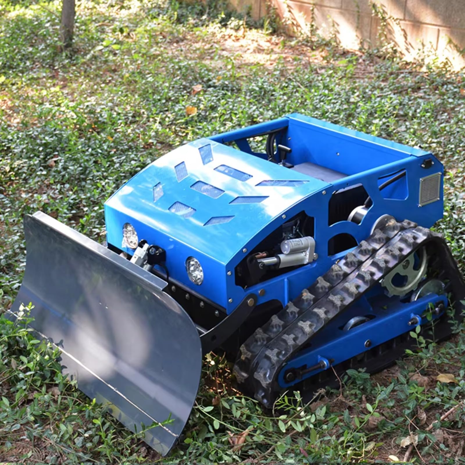 Cortacésped robot de límite virtual, cortador de césped con navegación GPS sin cables | Robot cortacésped de jardín para patios residenciales y parques con corte inteligente y altura de corte ajustable