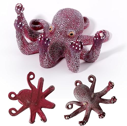 Miniatura 6 de Decoración de pulpo para acuario, vida marina artificial azul, dedos brillantes que mejoran el atractivo visual, adecuado para varias peceras
