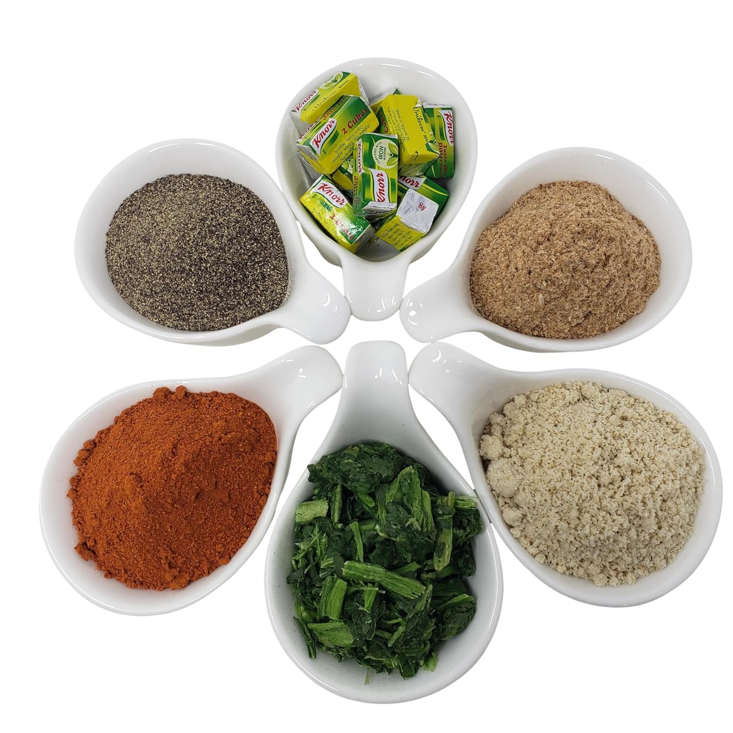 Chef Lilian's Egusi Kit- Nigerian West African Food Kit with Ground Melon Seeds (Egusi), Dehydrated Spinach, Seasoning cubes, Hot pepper Powder, Soup base, 8 Servings (Pack of 2)