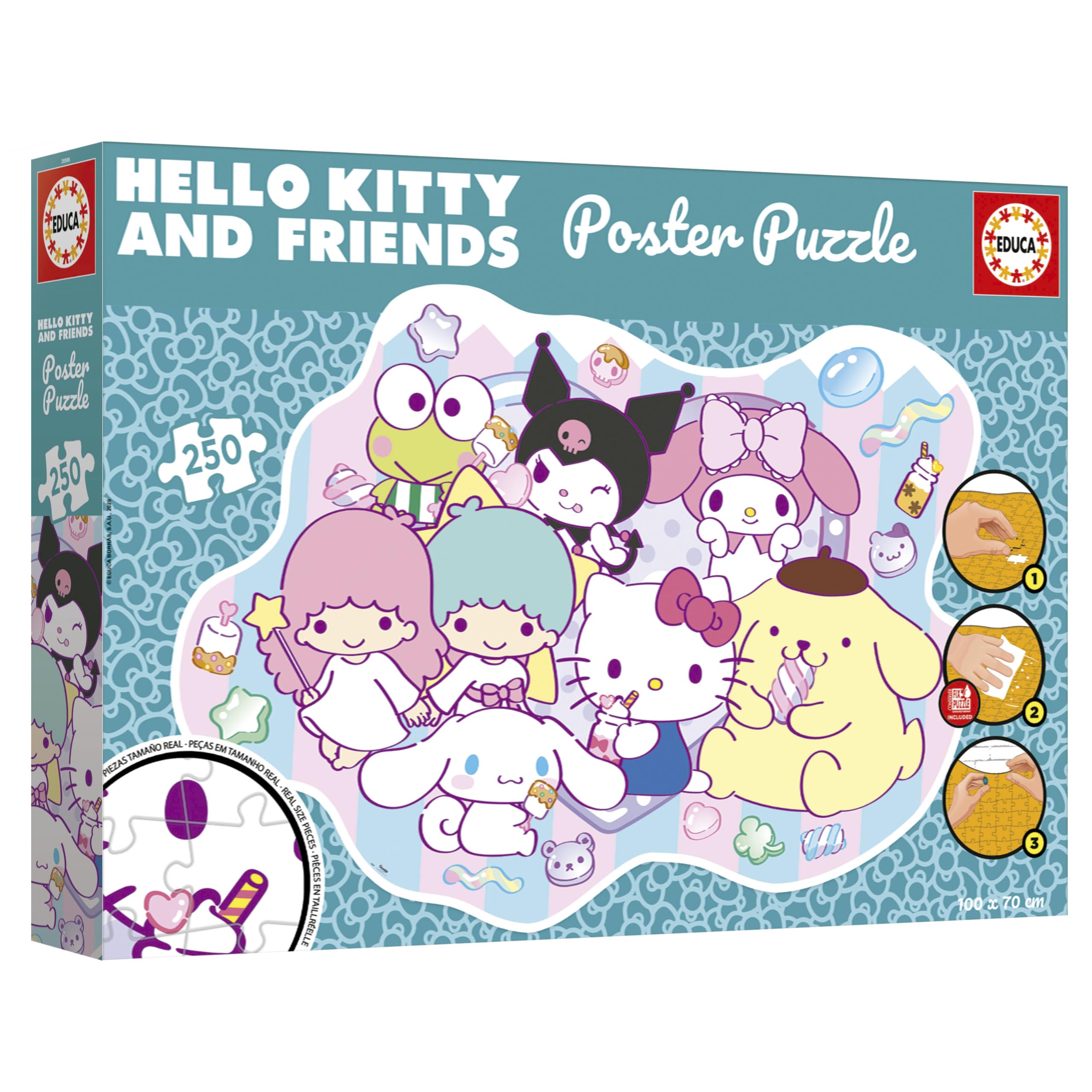Educa - Hello Kitty & Friends | Poster Puzzle Infantil de 250 Piezas y de Grandes Dimensiones: 100 x 70 cm | A Partir de 8 9 10 años (20506) — view 3