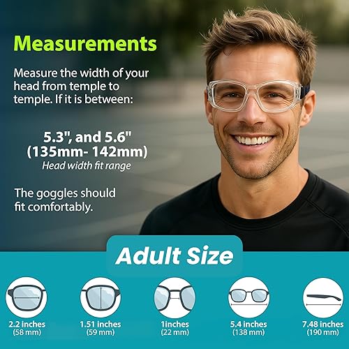 Miniatura 4 de BLUE CUT Safety Outdoor Sports Goggles Unisex Anti Fog Ideal For Basketball Racquetball Gray