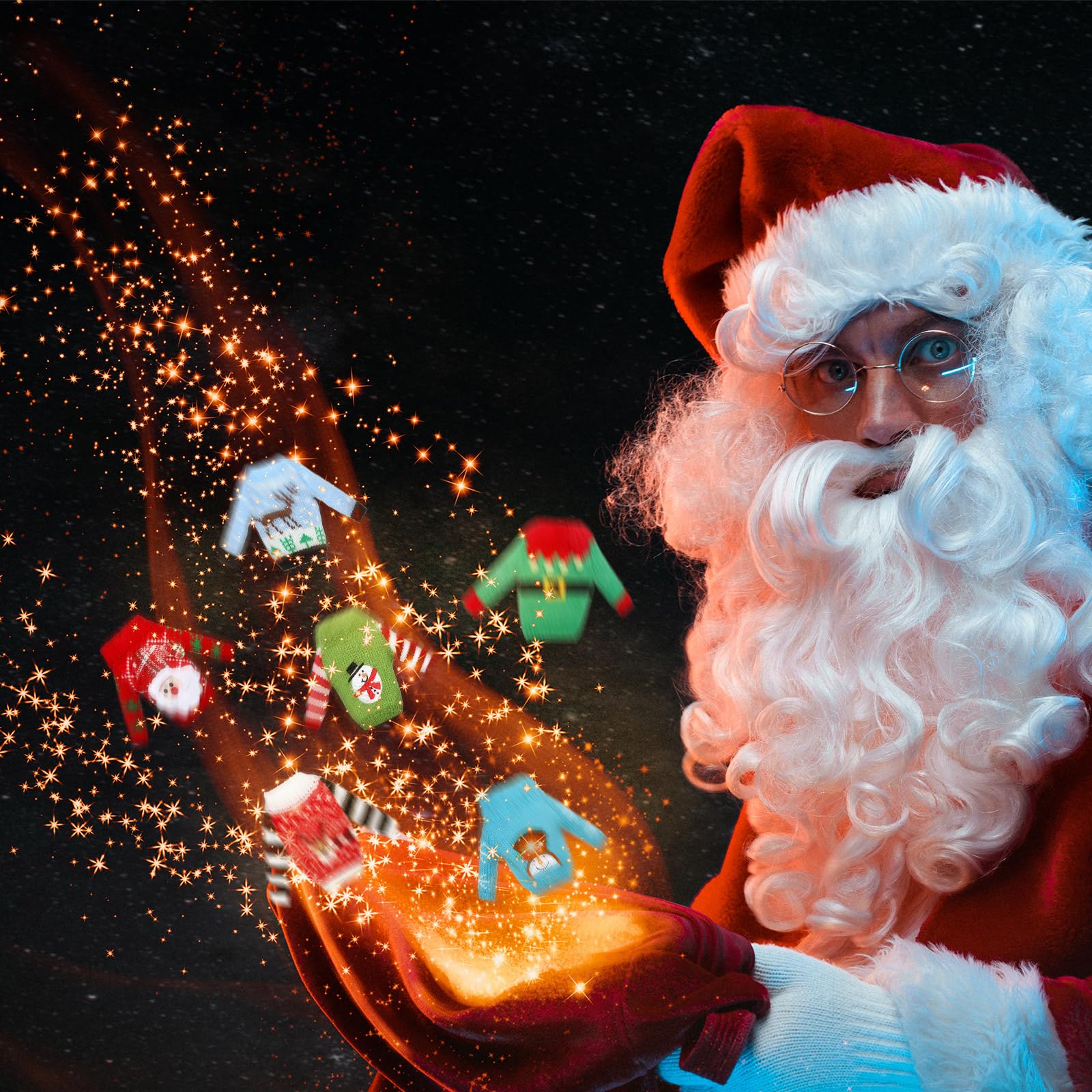 Juego de 9 piezas de accesorios de elfo de Navidad, ropa de elfo, suéter, ropa de punto, alce, árbol de Navidad, copo de nieve (estilo alce) 5