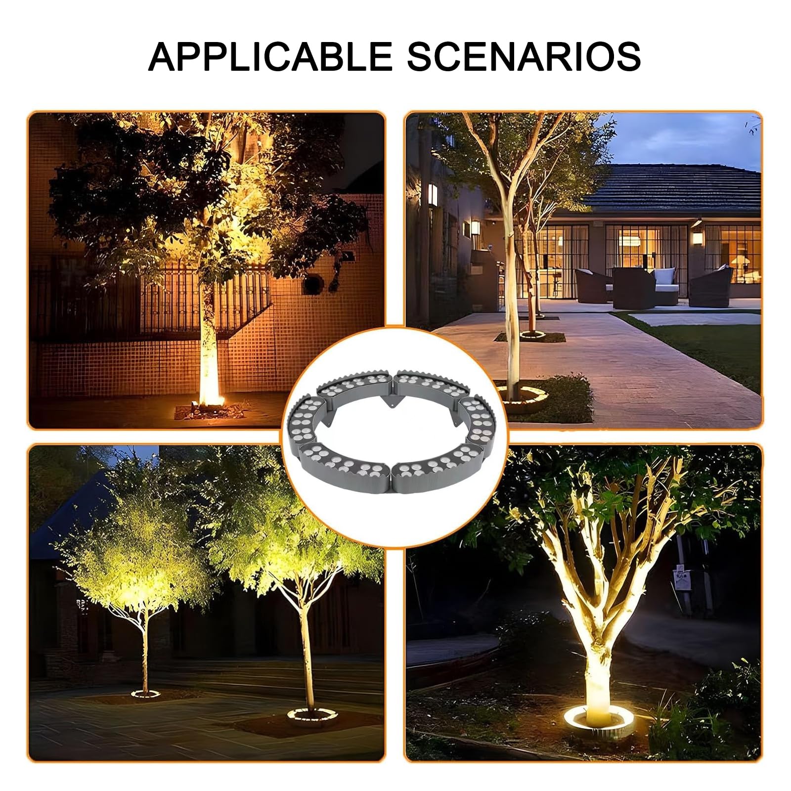 Luci ad anello per esterni, Luci per alberi da giardino (Illuminazione soffusa), 7 colori + Creare diverse atmosfere, Alluminio pressofuso/Irrompibile, Protezione per ogni condizione atmosferica, 6