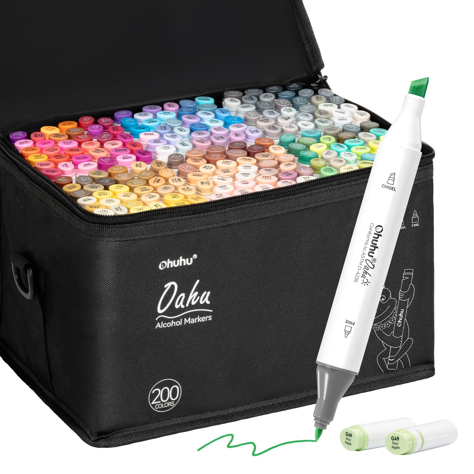 Ohuhu 200色 マーカーケース Y30-80402-07 Amazon.com: Ohuhu Alcohol Markers 200 Colors - AP Certificated