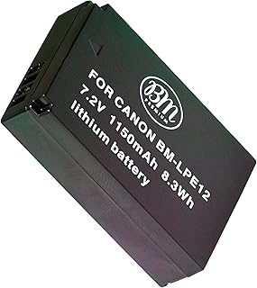 BM Premium LP-E12 Battery for Canon EOS-M, EOS M2, EOS M10, EOS M50, EOS M50 Mark II, EOS M100, EOS M200, SX70 HS, Rebel SL1 Digital Cameras