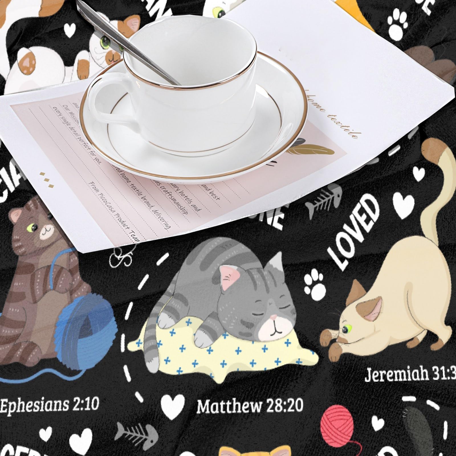 Cat Throw Blanket,Bible Verse Blanket, Christian Gifts, God Says I am Print Blankets, Meaningful Thoughtful Religious Gifts for Girls,Cat Lover Room Bed Decoration, 40" x50”