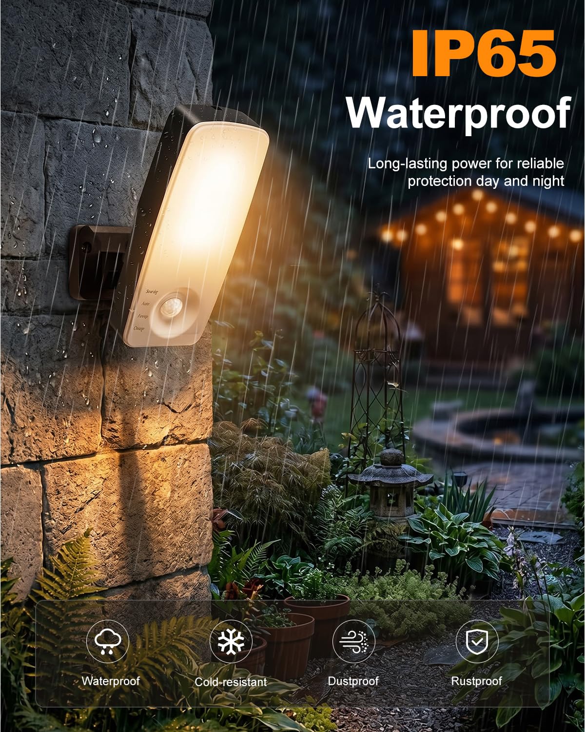 Außenwandleuchte mit Bewegungsmelder, 10000mAh Akku Aussenlampe mit 3 Modi 3000K-6000K Wandleuchte, IP65 Wasserdichte Außenleuchte für Garage, Garten, Hof, Haustüren