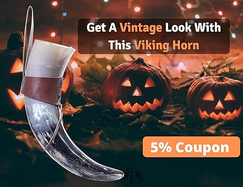 Miniatura 3 de OLDEMPEROR Cuerno vikingo para beber  12 pulgadas con funda de cuero  Taza de cerveza hecha a mano  Grado alimenticio  Cuerno de buey genuino