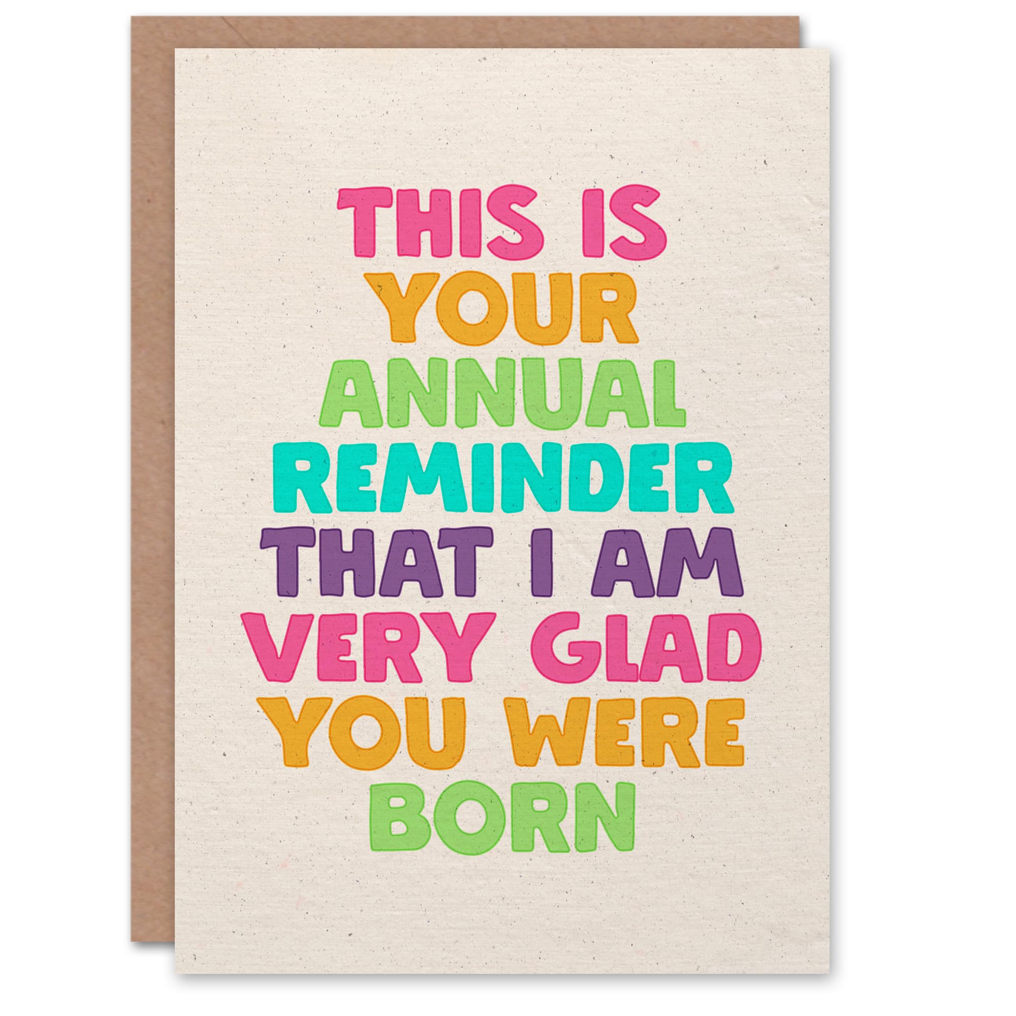 Artery8 Your Annual Reminder That I Am Glad You Were Born Birthday Card