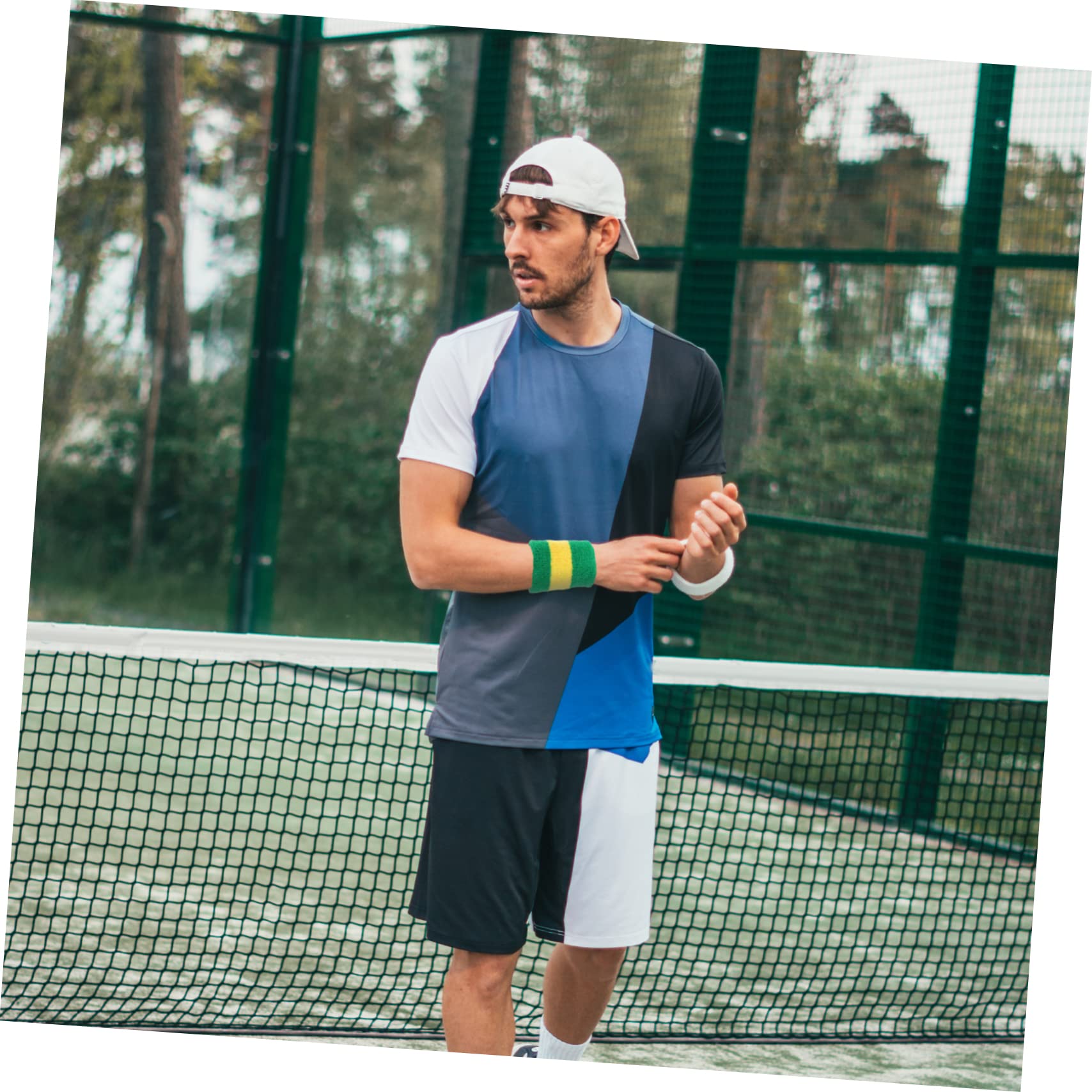 Healeved 12pcs Sweat-Absorbent Wrist Bands Spandex Basketball Wrist Protectors Durable Wrist Bands Latex Silk Outdoor Sweat Absorbing Wrist Protectors Polyester Cotton