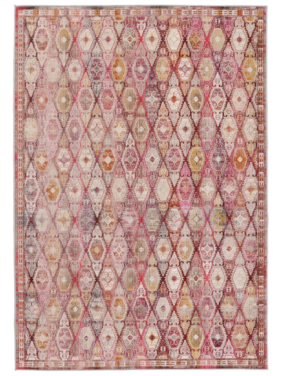 RugVista Nenax, Dywan, Nowoczesne, 200 x 300 cm, Prostokąt, Niski, Pokój dzienny, Kuchnia, Prać wyłącznie ręcznie, oeko_tex_100, Czerwony/Różowy