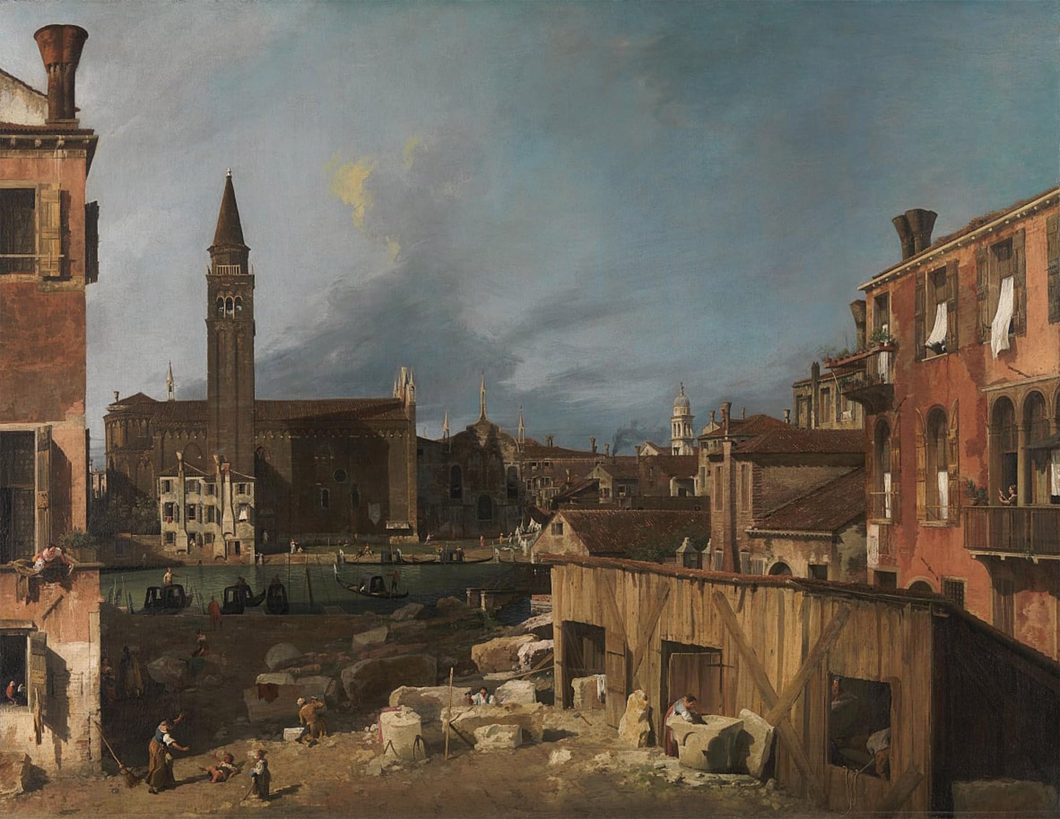 Serendipitp No Frame Abstract Painting Mural Print Picture Wall Decor Painting The Stonemasons Yard By Antonio Canal Vintage Wall Artwork For Home Decor 60X90cm