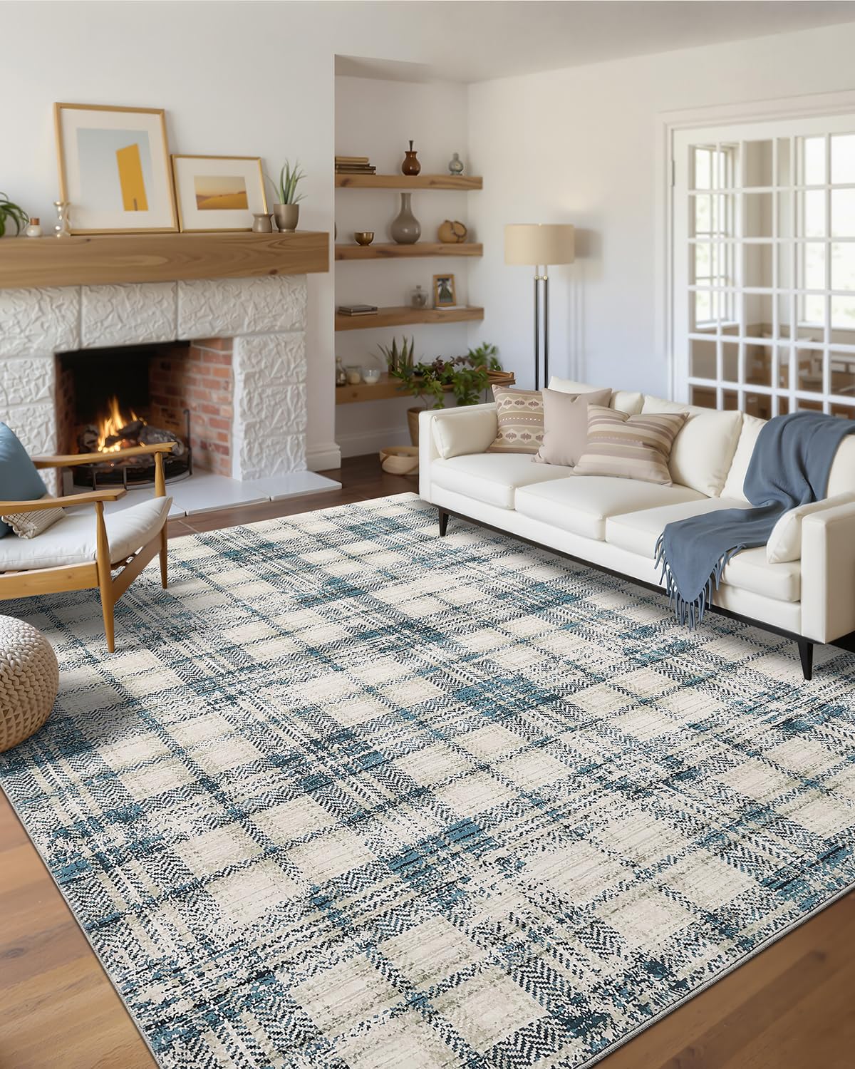 Amazon.com: LUXLOOM Modern Plaid Area Rugs 9x12 Living Room