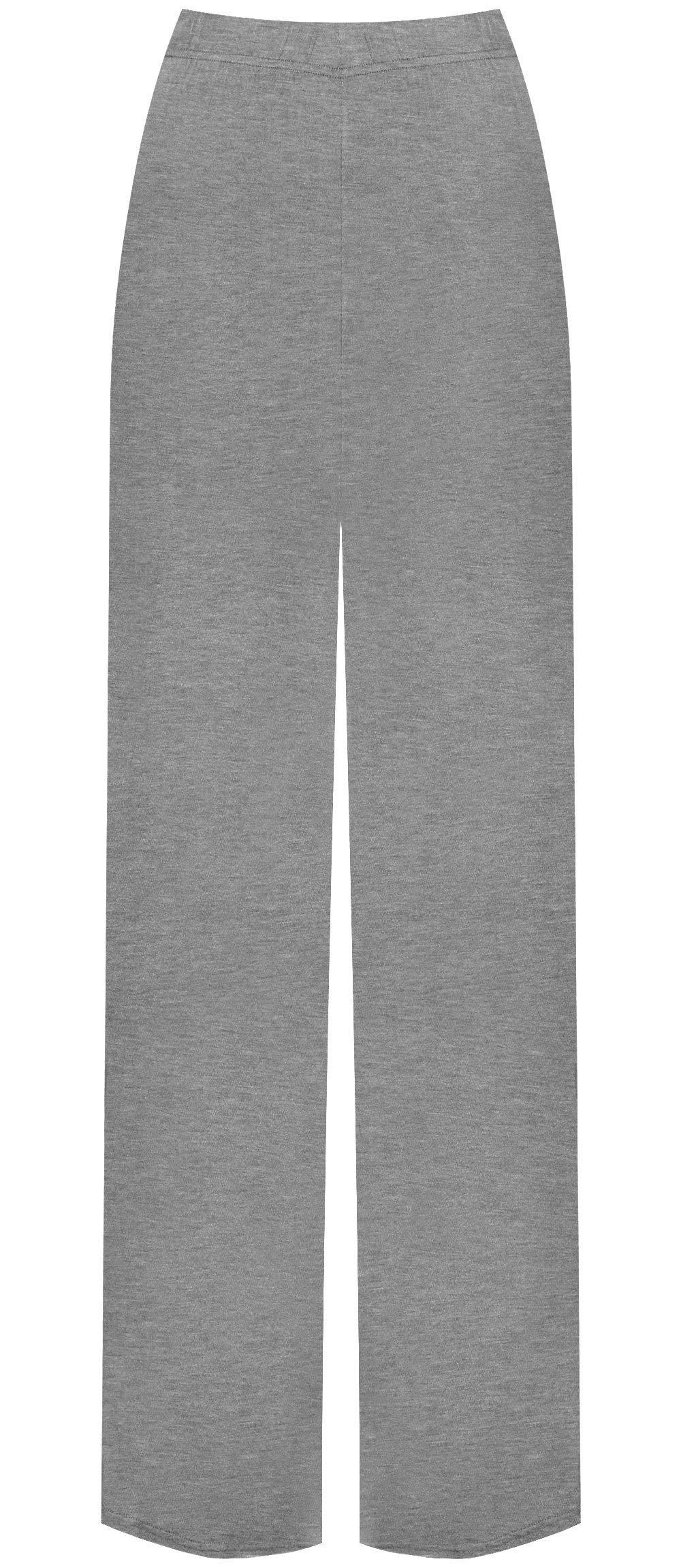 WearAll Ladies Palazzo Wide Leg Flared Elasticated Stretch Plus Size Plain Trousers Grey 12-14