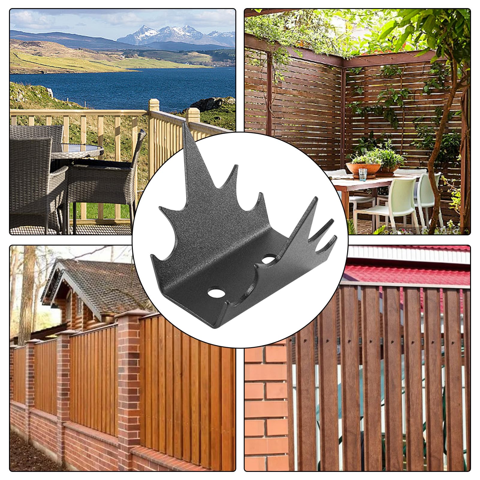 Lot De 6 Pics De Clôture Anti-escalade En Acier Inoxydable