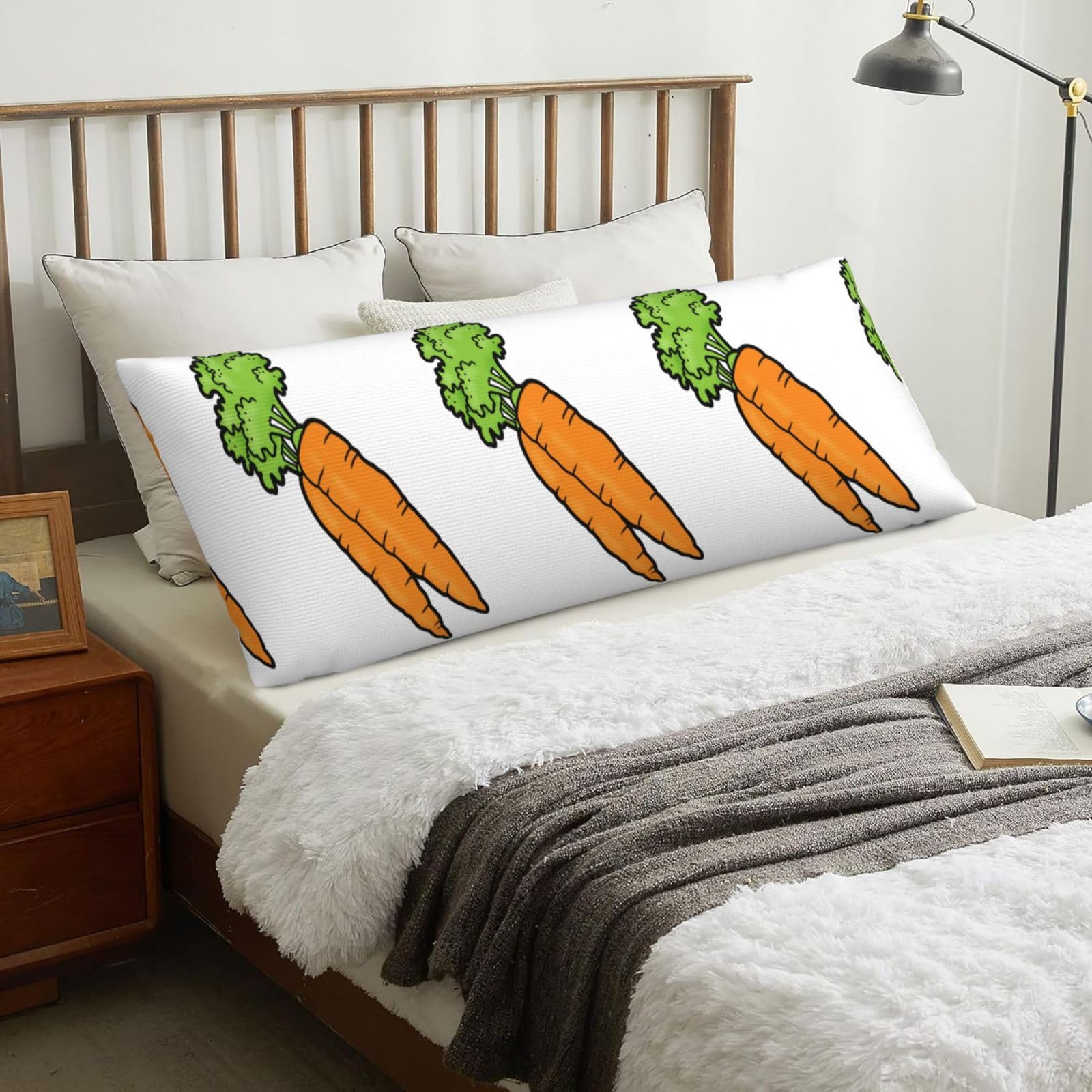 Carrot, Body Pillow Cover with Zipper,Long Body Pillowcase 20 x 60 in