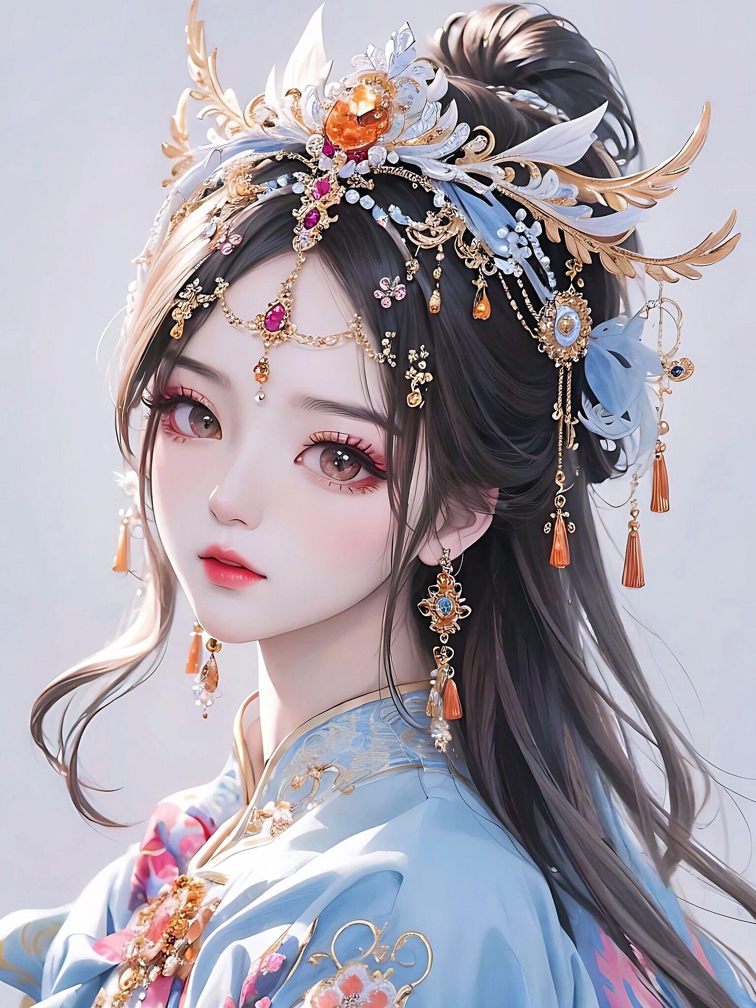MIRONS Diamant Malerei Set 30x40cm - Tian Guan Ci Fu Cartoon DIY Rund Diamond Painting Für Erwachsene