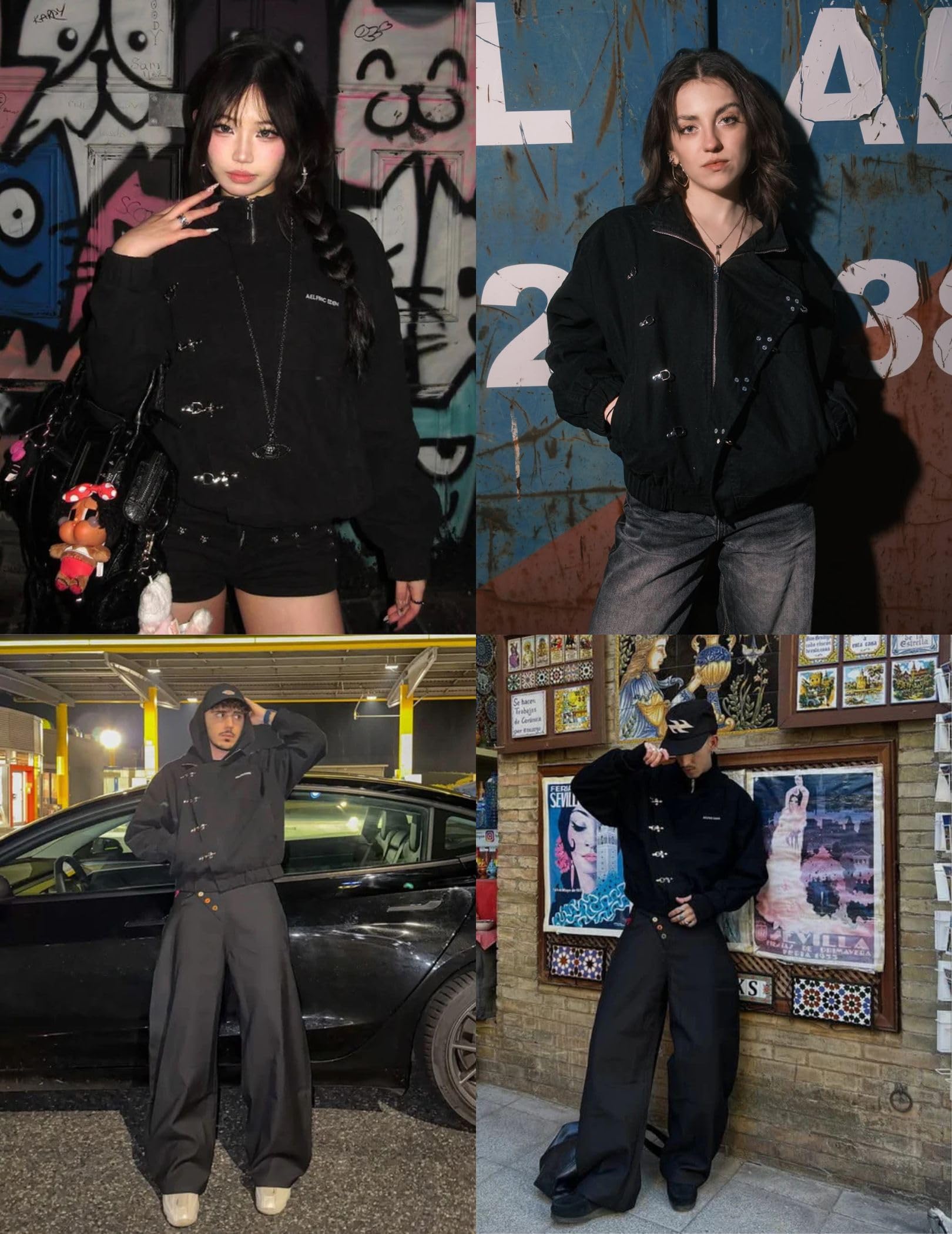 Aelfric Eden Męska damska kurtka z metalowym guzikiem, 100% bawełna, stójka, bluza w stylu vintage, streetwear, ciepłe płaszcze
