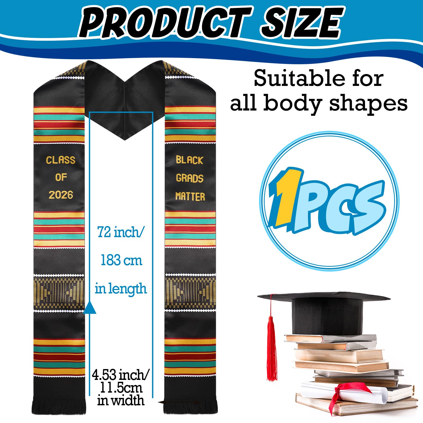 Amazon.com: Berlune Class of 2026 Kente Stole African American