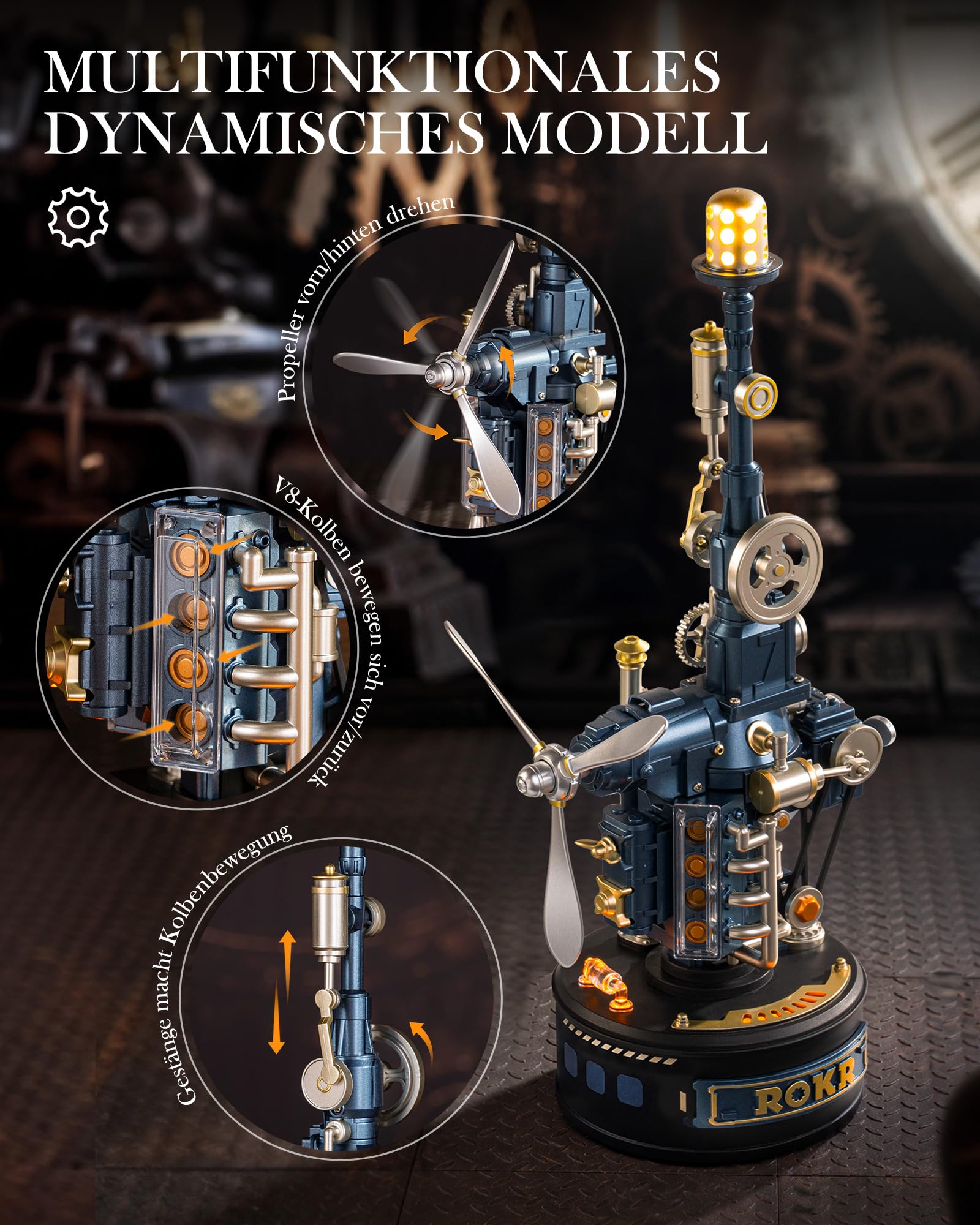 ROKR 3D Puzzle Kunststoff Metall Modelle Bausätze Erwachsene Leuchtturm, DIY-Bastelgeschenke Industriestadt (Beacon Tower) CGL04