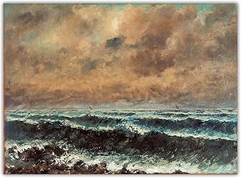 Amazon.co.jp: ギュスターヴ・クールベ《秋の海》 キャンバスアート