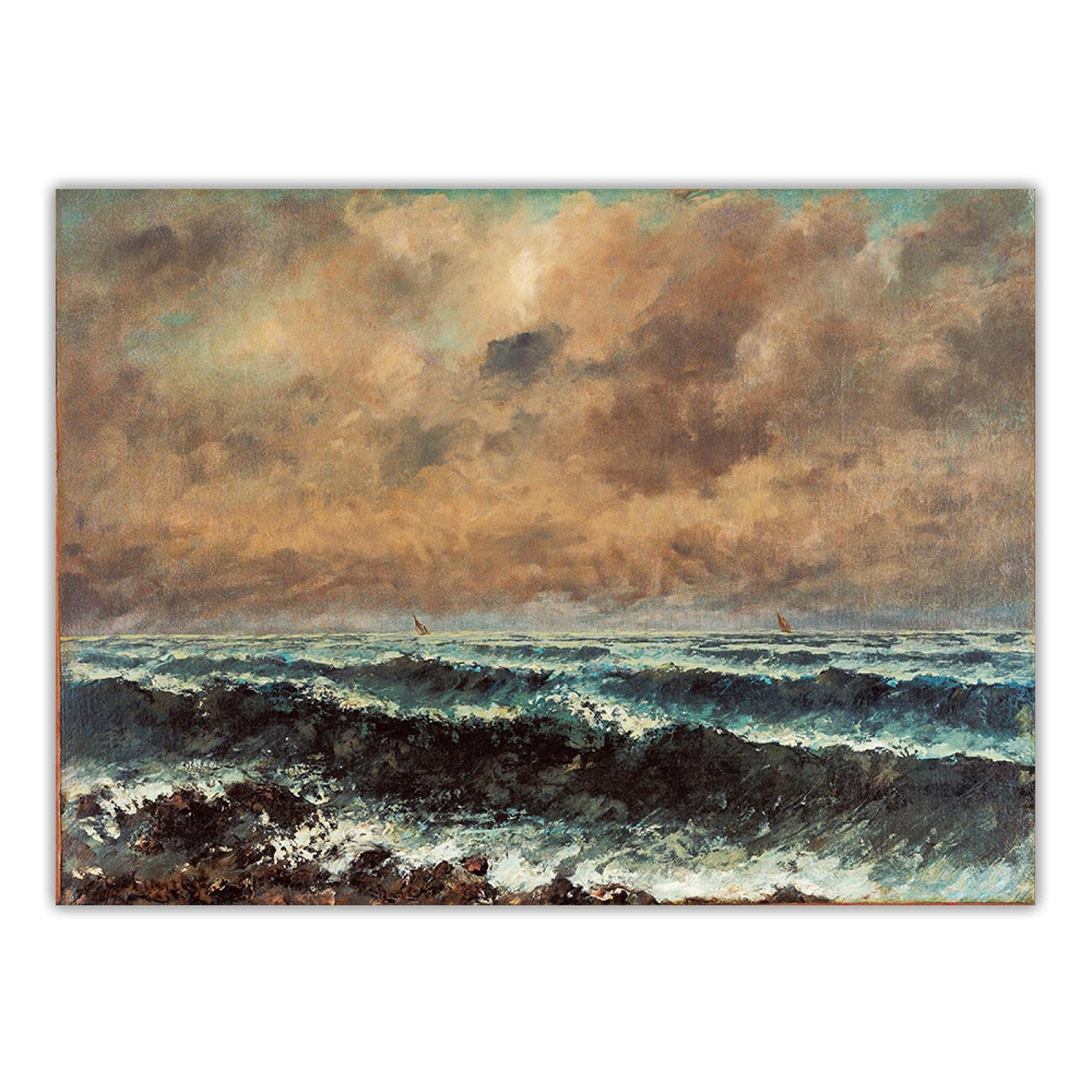 クールペ、秋の海、希少画集画、新品高級額、額装付、状態良好、油彩 風景 クールペ、秋の海、希少画集画、新品高級額、額装付、状態良好