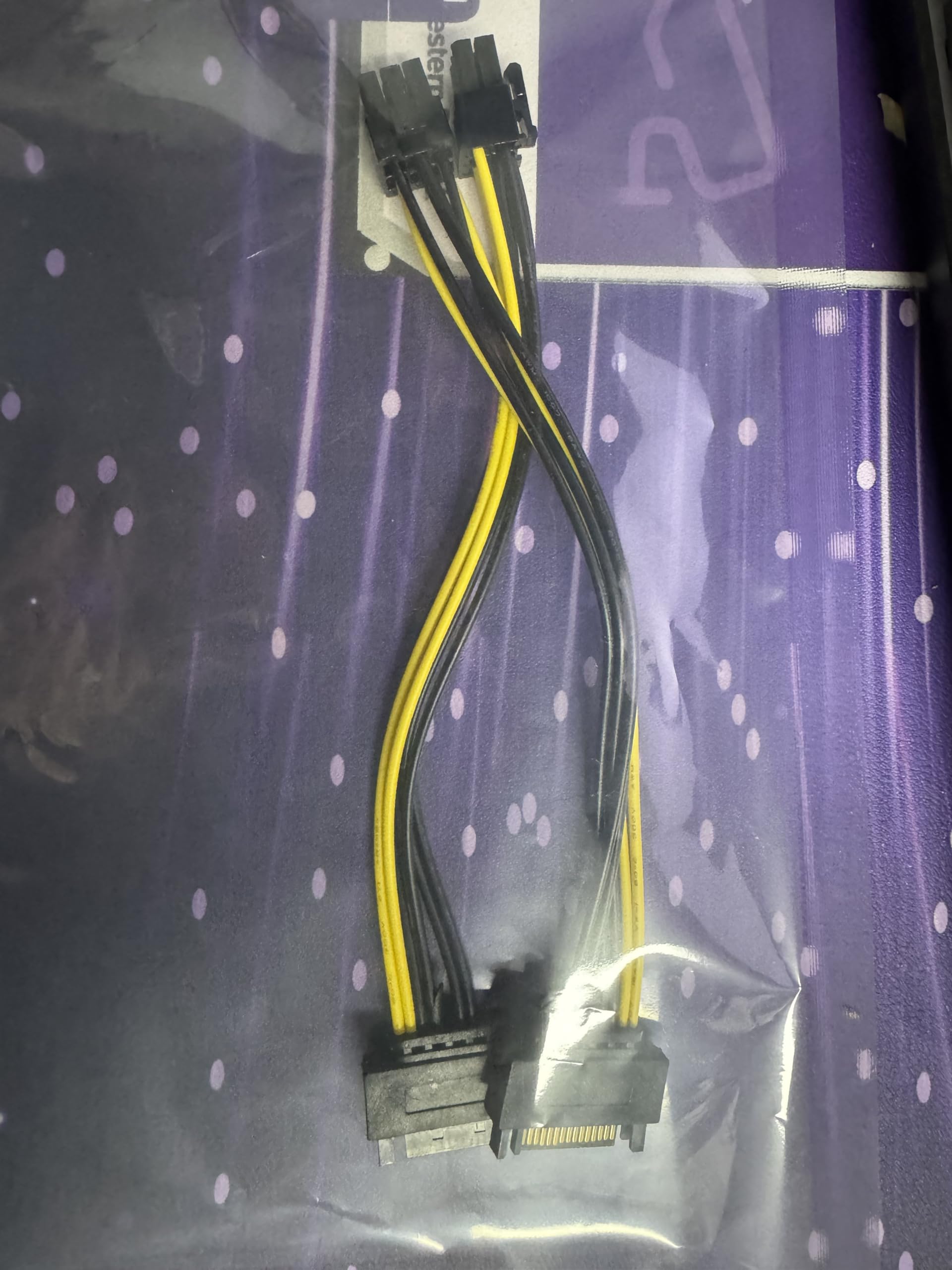 DCNETWORK Dual SATA to 8 Pin (6+2 Pin) Power Cable,Express Graphics Video Card Power Cable Adapter,7.8 Inch