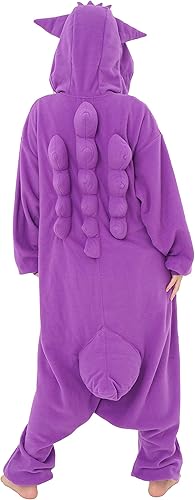 Miniatura 5 de SAZAC Gengar Kigurumi - Mameluco premium de Pokémon para adultos, disfraz de Halloween lujoso para adultos, ropa de descanso lavable a máquina