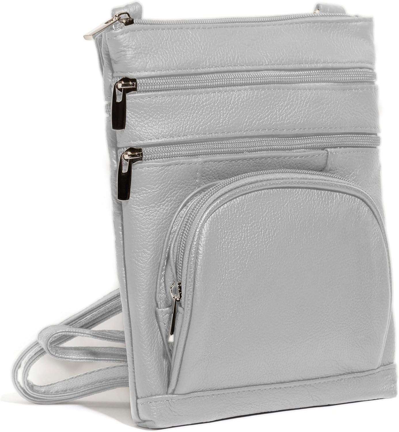 TOVOSO Crossbody Bag for Women, Genuine Leather Multi-Pocket Purse with Adjustable Strap, RFID Protection, Built-In Wallet