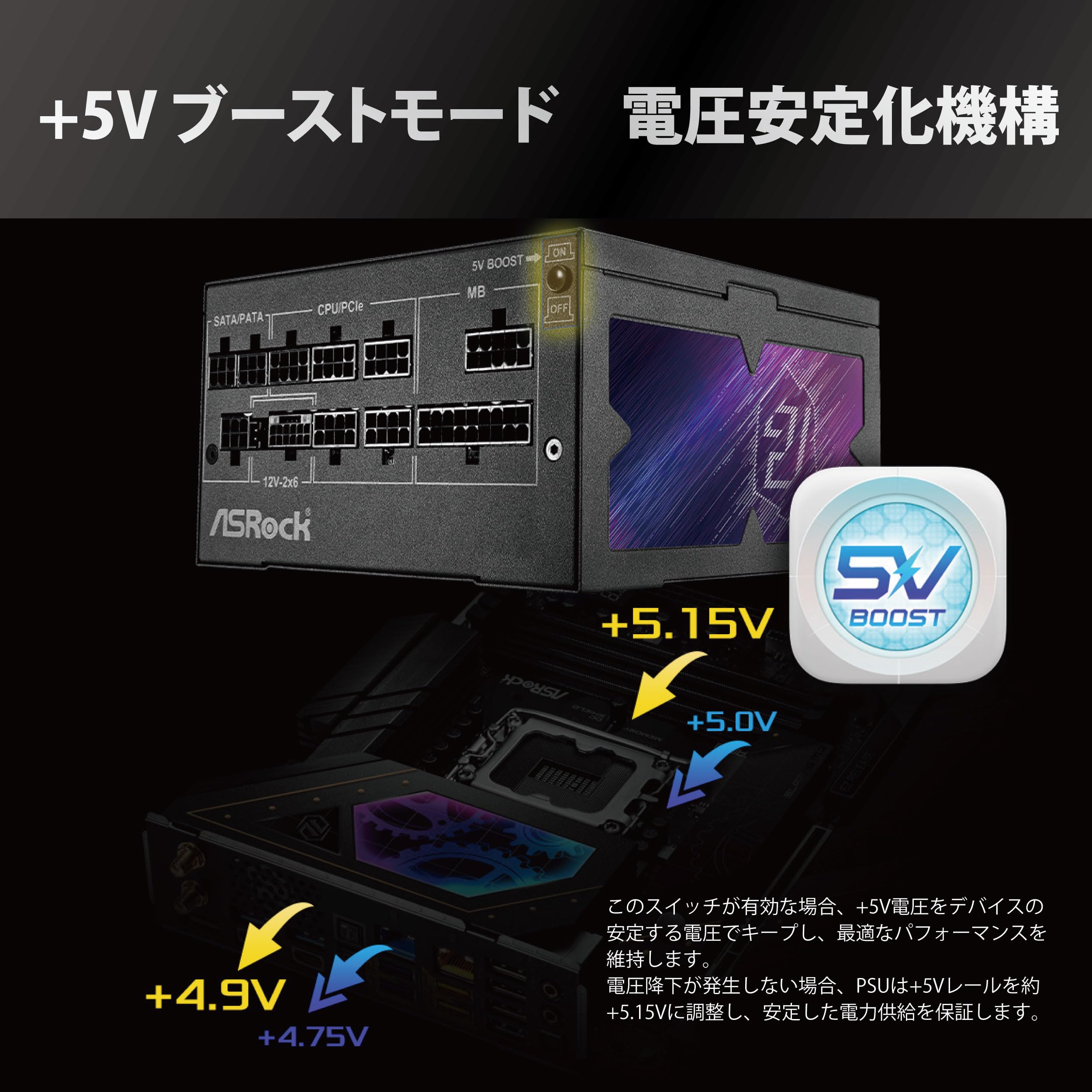 Amazon | ASRock Phantom Gaming 次世代GPU対応 PC電源ユニット 850W