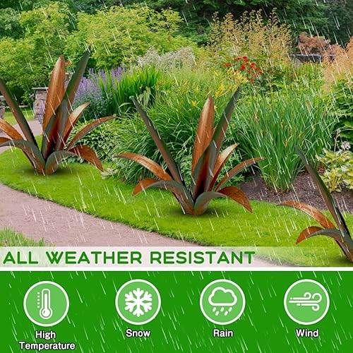 Miniatura 6 de Planta de agave de metal para bricolaje, escultura de tequila, escultura de tequila rústica para jardín, decoración al aire libre, plantas metálicas